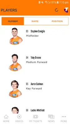 GWS Giants android App screenshot 3